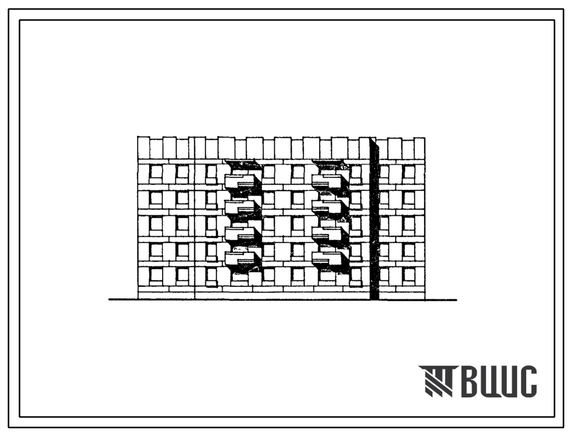 Типовой проект 174-024с.85 Блок-секция 5-этажная 2-секционная 30-квартирная рядовая-торцовая 1Б.2Б.3Б-1Б.2Б.3Б