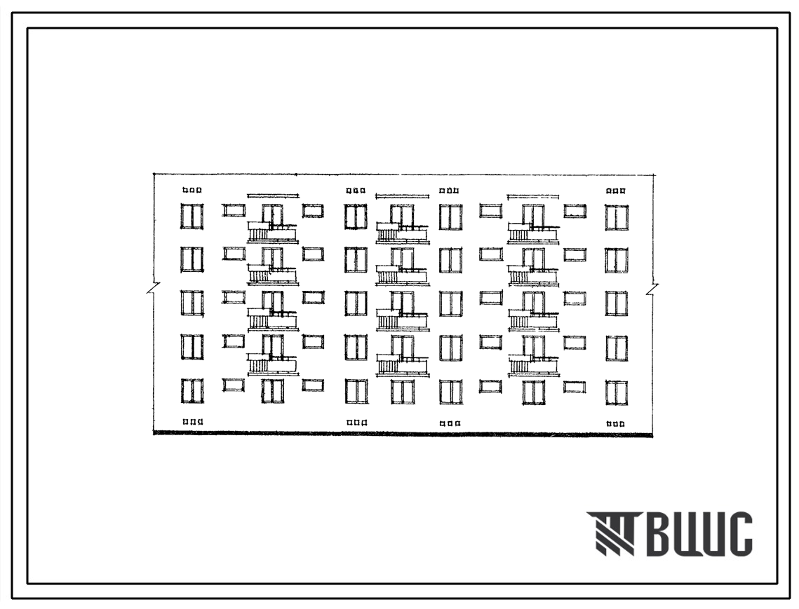 Типовой проект 109-039с Пятиэтажная одинарная блок-секция Р-3А.3Б-4Б.2Б на 20 квартир.