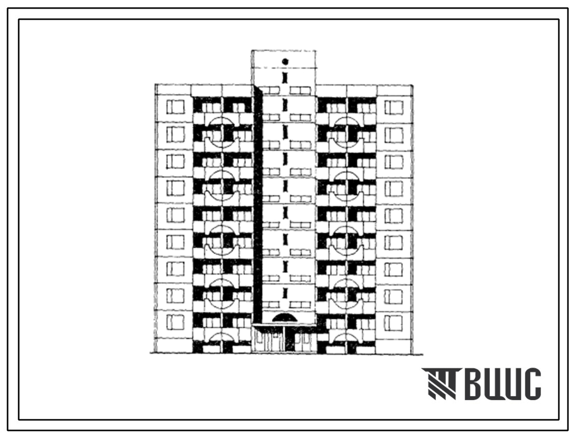 Типовой проект 121-0123.13.86 Блок-секция 9-этажная 36-квартирная рядовая 2Б-2Б-3Б-3Б (для строительства в Эстонской ССР)