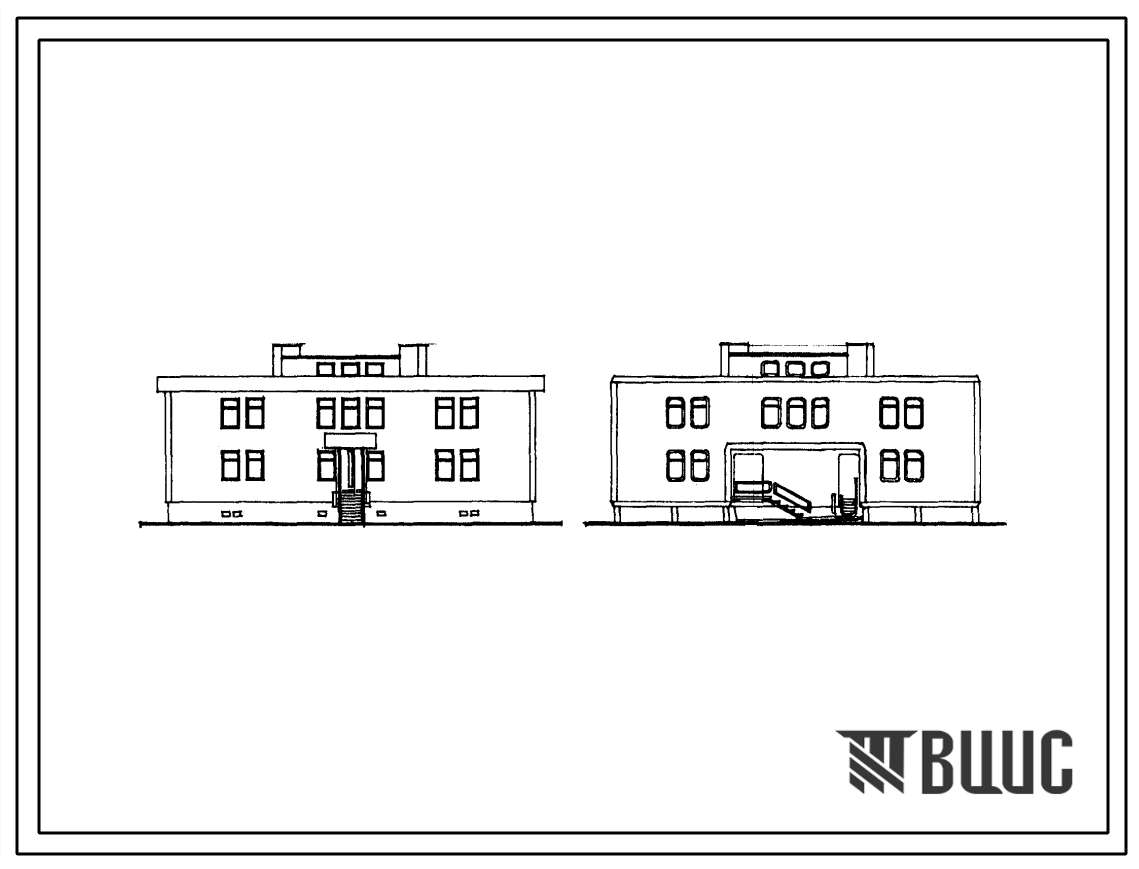 Типовой проект 111-229-1м.85 Двухэтажный односекционный жилой дом на 11 квартир с применением эффективных небетонных материалов для вновь осваиваемых труднодоступных районов