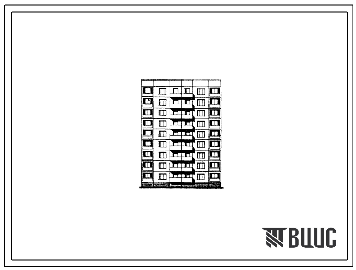 Типовой проект 97-0285с.86 Блок-секция 9-этажная 36-квартирная рядовая 1Б.1Б.2Б.2Б