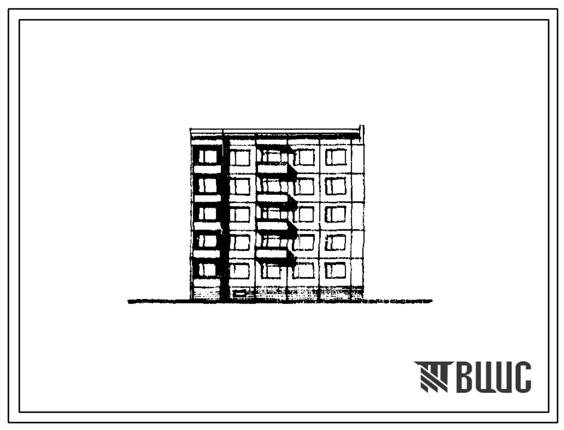 Типовой проект 160-02с/1 Пятиэтажная блок-секция торцевая правая на 15 квартир (однокомнатных 1А-5, двухкомнатных 2Б-5, трехкомнатных 3Б-5). Для строительства в 3Б климатическом подрайоне Дагестанской АССР