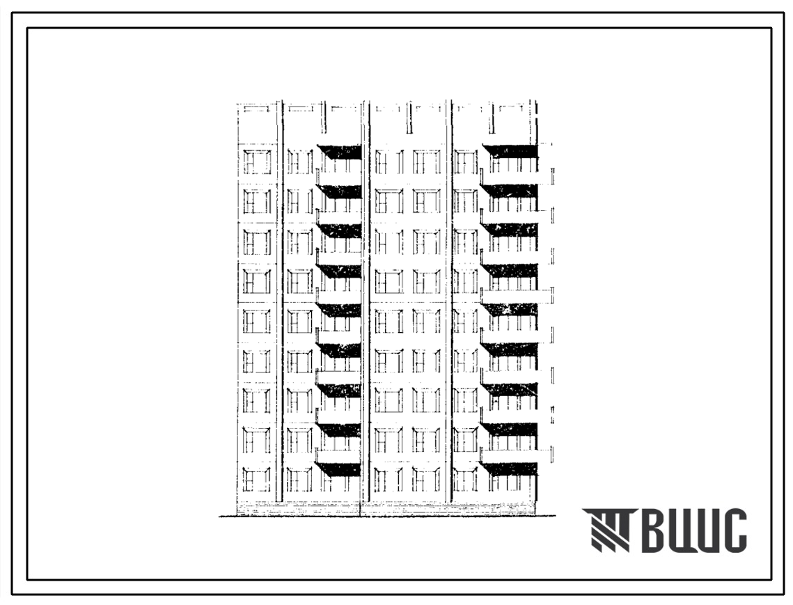 Типовой проект 135-0117/1 Блок-секция девятиэтажная 36-квартирная торцовая правая (однокомнатных 1Б — 9, двухкомнатных 2А — 1, 2Б — 9, трехкомнатных 3А — 9, 3Б — 8). Для строительства в Iвклиматическом подрайоне, в северных районах Тюменской области.