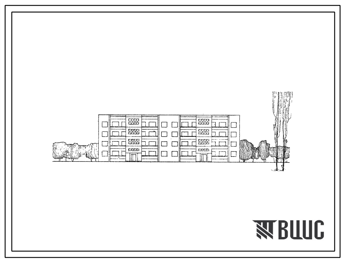 Типовой проект 77-011сп 4-этажная блок-секция (двойная) на 16 квартир (четырехкомнатных-8, пятикомнатных-8) для строительства в 4 строительно-климатической зоне, в районах с сейсмичностью 7 баллов, на грунтах 2 типа просадочности.