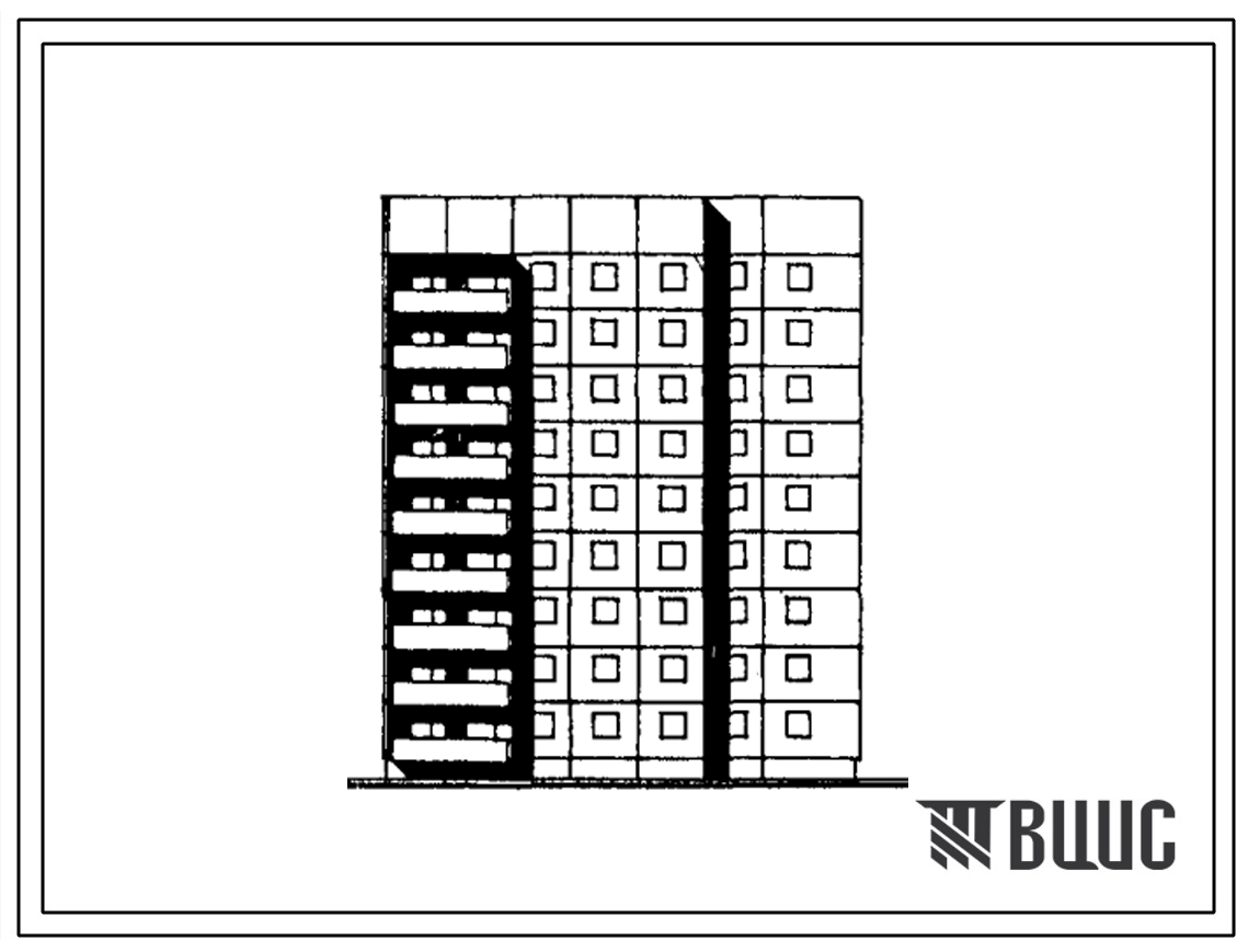 Типовой проект 92.2-038.84 Девятиэтажная блок-секция торцевая правая на 35 квартир. Для строительств в г.Находка