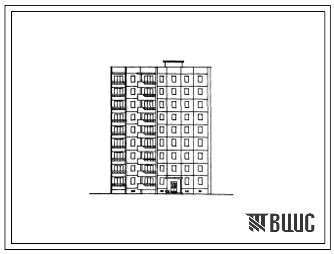 Типовой проект 153-02с Девятиэтажная блок секция правая на 36 квартир (однокомнатных 1А-1, двухкомнатных 2А-9, 2Б-8, трехкомнатных 3А-9, четырехкомнатных 4А-9). Для строительства в 4В климатическом подрайоне Грузинской ССР сейсмичностью 7 и 8 баллов