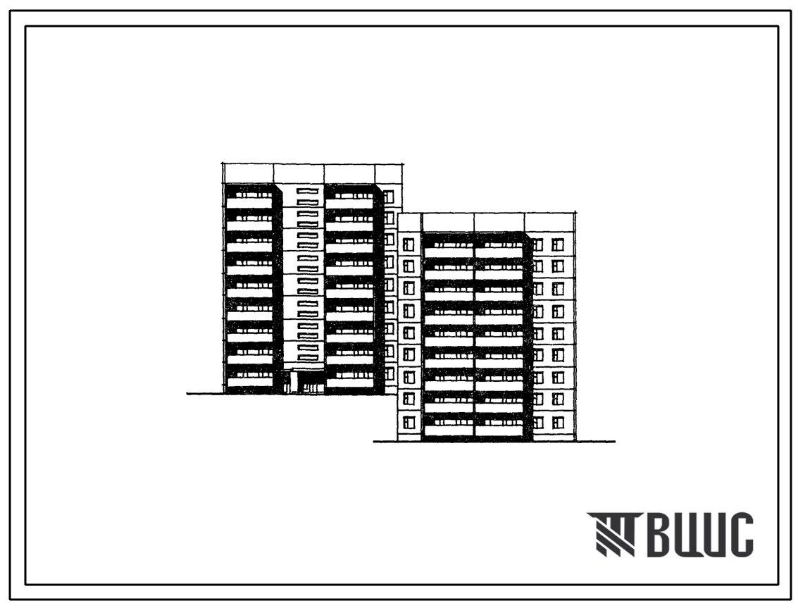 Типовой проект 75-026/1.2 Блок-секция 9-этажная 36-квартирная торцевая правая