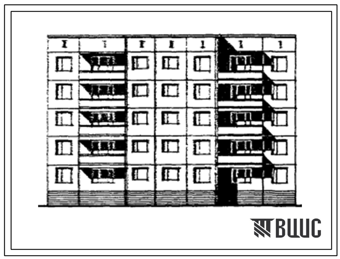 Типовой проект 97-0127/1.2 Блок-секция пятиэтажная 20-квартирная рядовая 1Б.2Б.3А.3А.