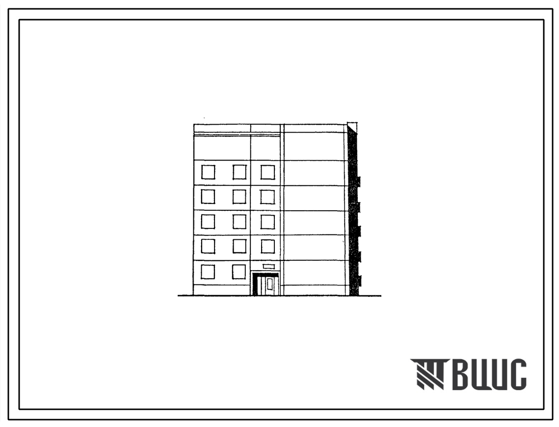 Типовой проект 135-0316с.13.87 5-этажная торцевая правая блок-секция на 15 квартир 1-3-4 для строительства в г. Иркутске