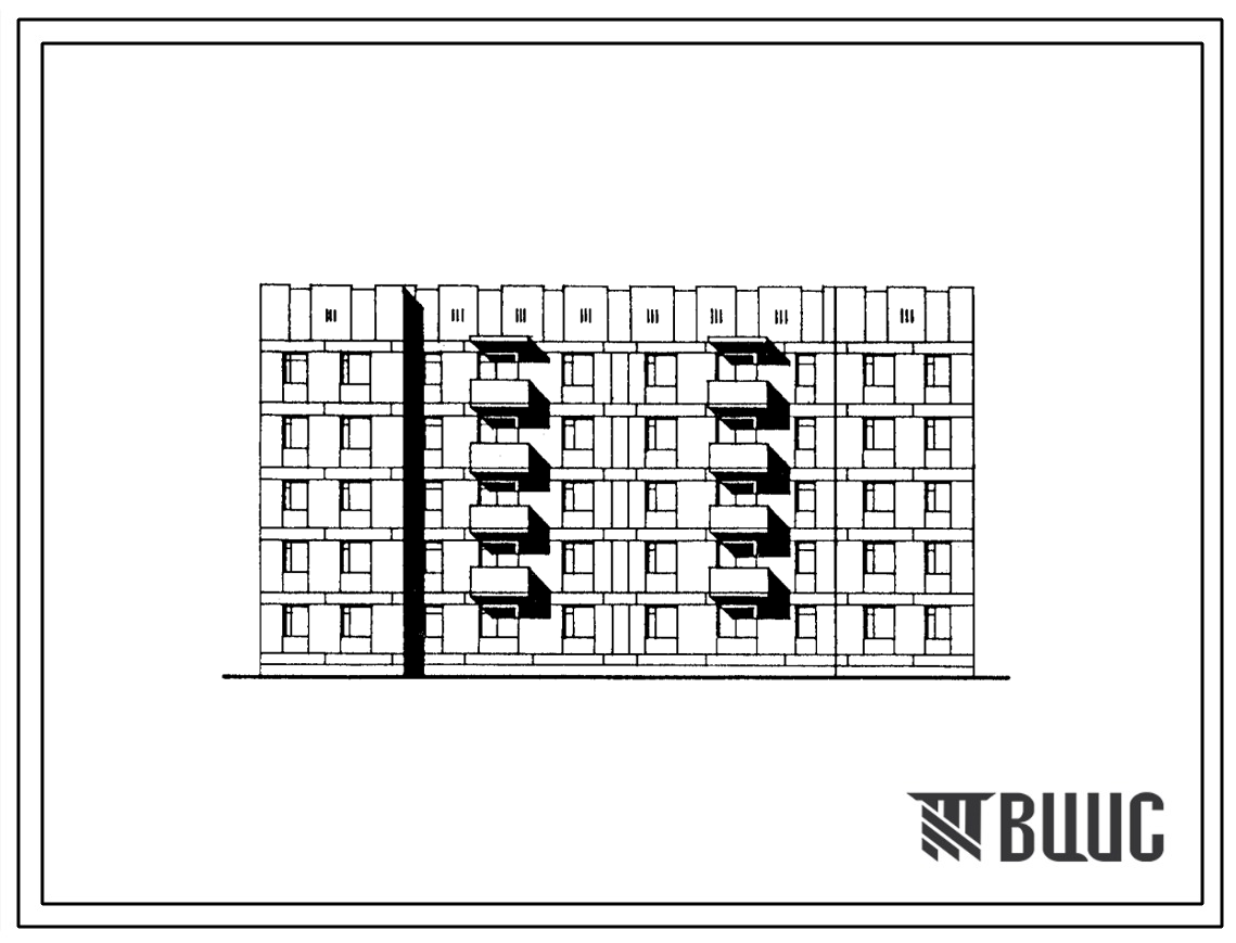 Типовой проект 174-022с.85 Блок-секция 5-этажная 2-секционная 30-квартирная рядовая-торцевая 1Б.2Б.3Б-1Б.2Б.3Б