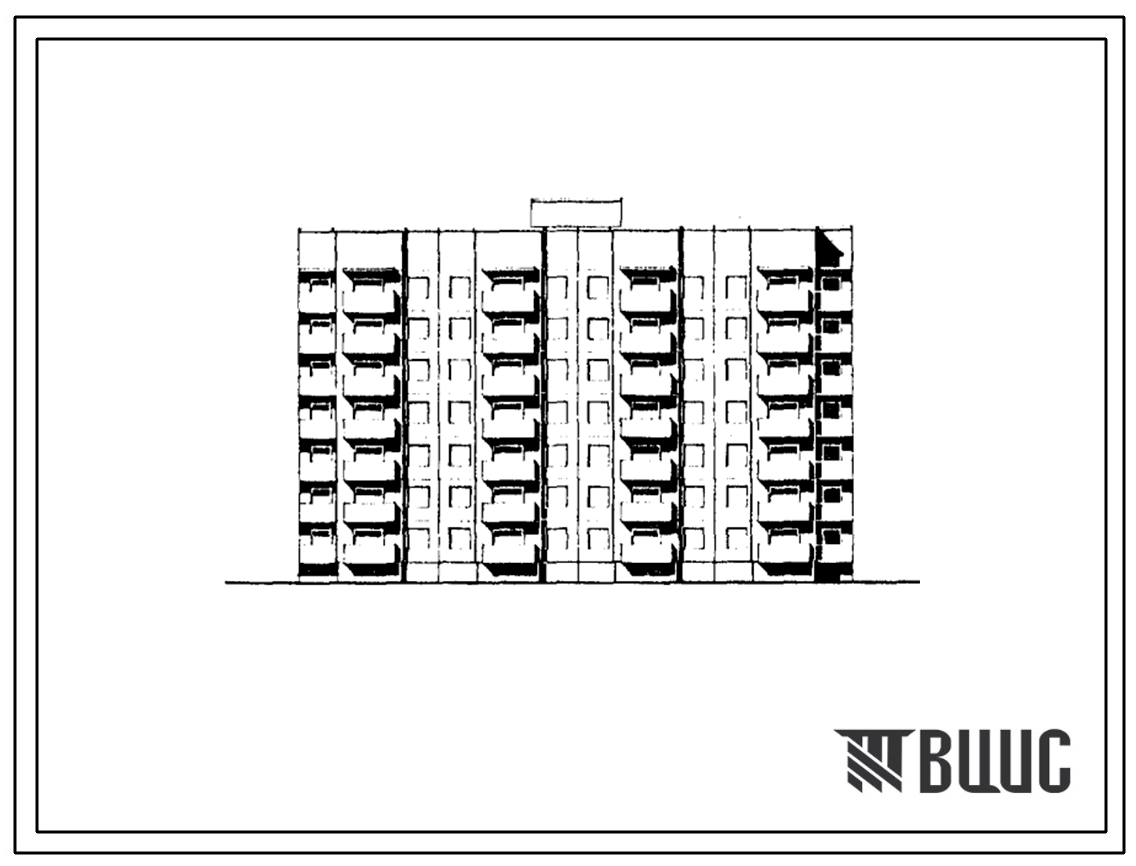 Фасады Типовой проект 90-0298.1.13.90 Блок-секция 7-этажная 56-квартирная рядовая 1-1-1-1-2-2-3-3 (для строительства в г. Омске и Омской области)