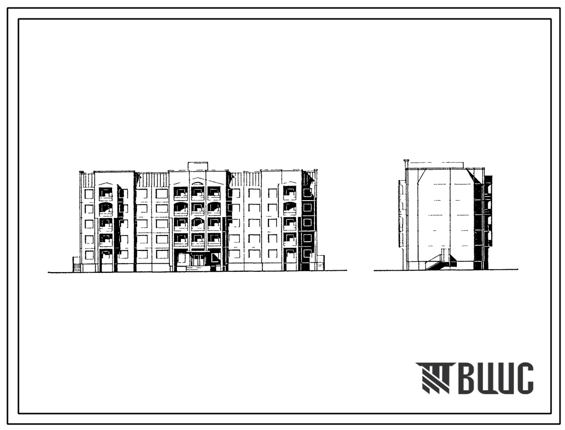 Типовой проект 90-0293.2.13.89 Блок-секция общежития 5-этажная на 173 места рядовая (для строительства в г. Омске и Омской области) Конструктивный вариант свайных фундаментов N=200 kH