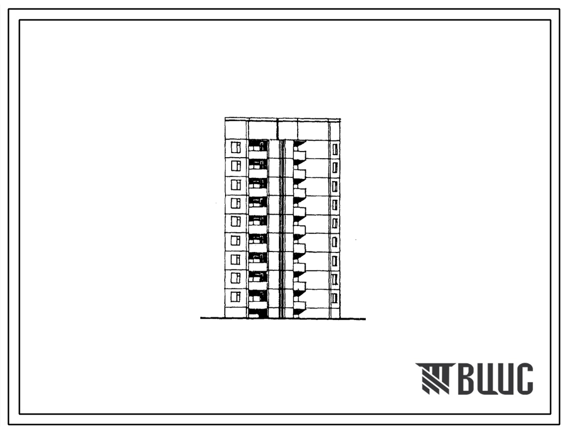 Типовой проект 135-0273с.13.86 9-этажная поворотная блок-вставка с внешним углом 120 для Бурятской АССР