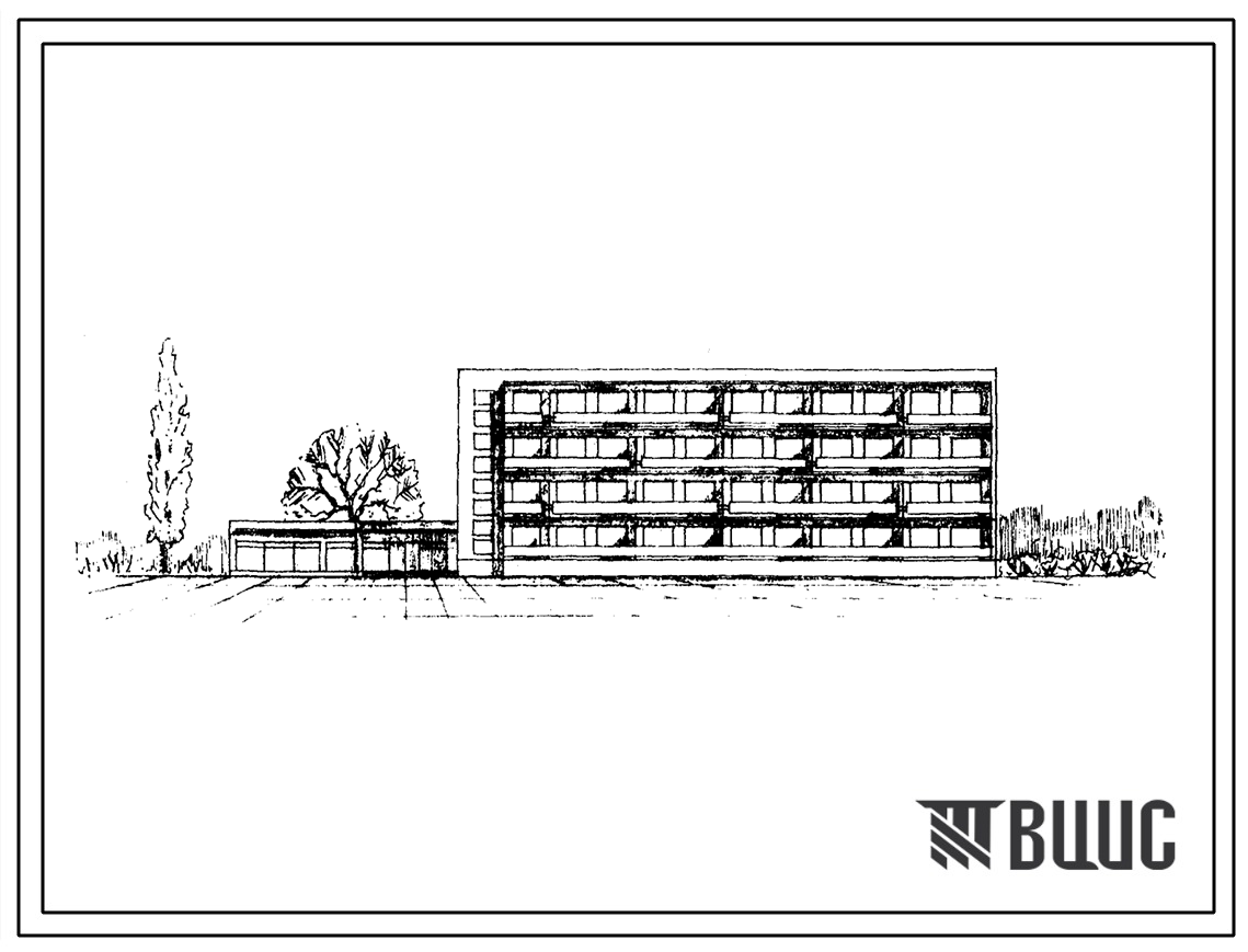 Типовой проект 164-80-11П Четырехэтажное общежитие на 200 мест для рабочих, служащих, студентов и учащихся профтехучилищ.