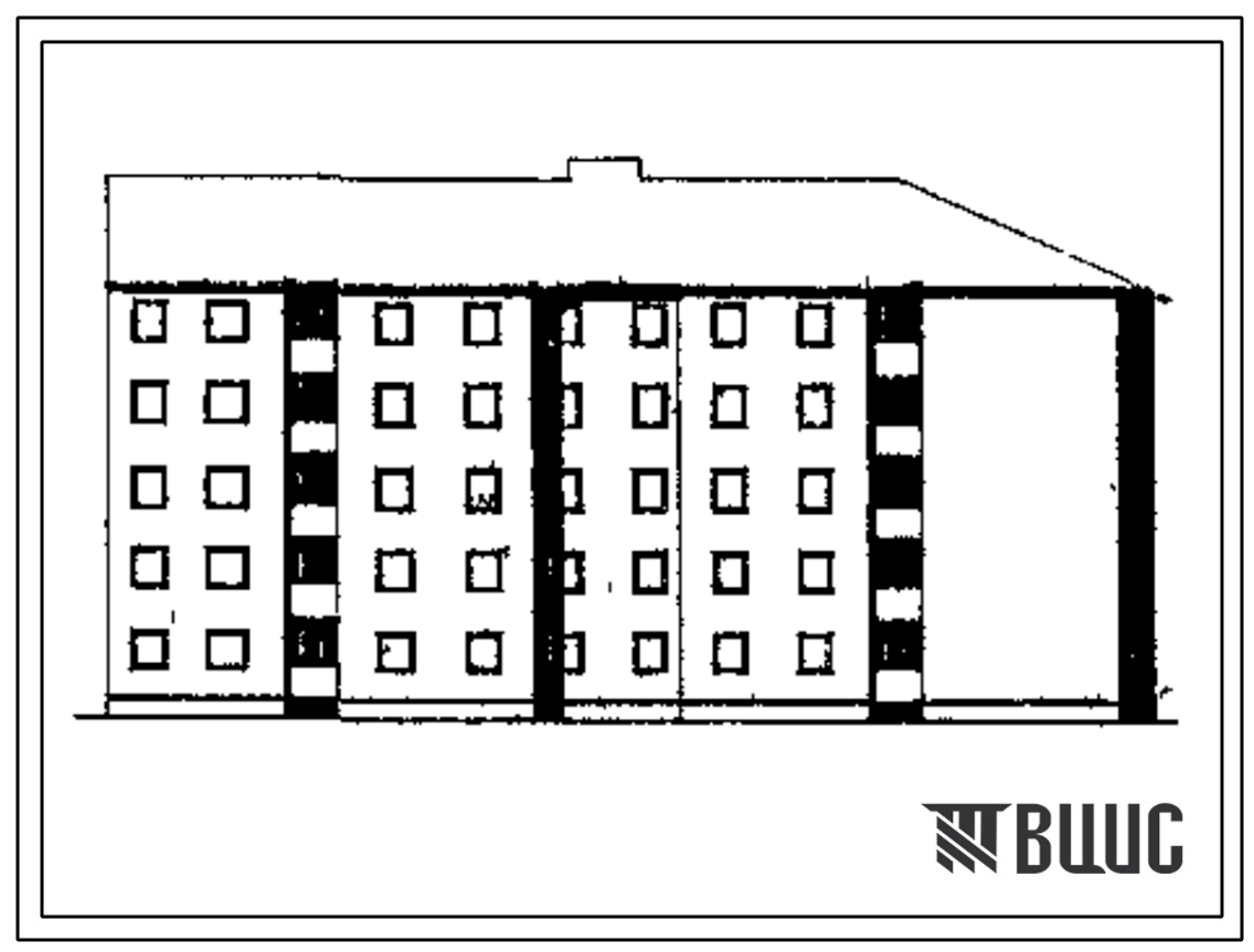 Типовой проект 114-092c.85 Блок-секция 5-этажная 2-секционная 30-квартирная торцевая правая