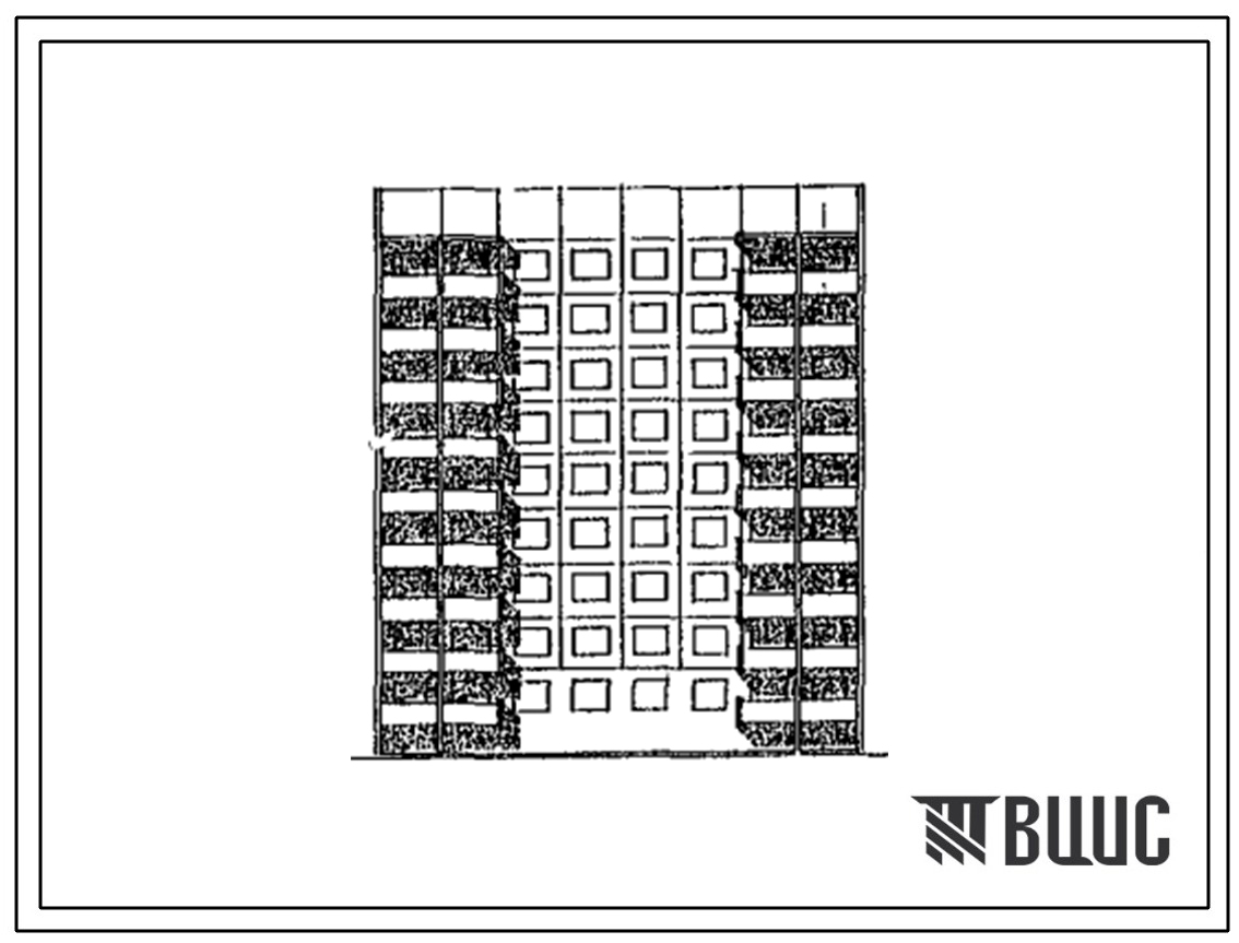 Типовой проект 121-0236.13.90 9-этажная 36-квартирная блок-секция 2-2-3-3 рядовая широтной ориентации с применением монолитного бетона в цокольном и первом этажах (для строительства в РСФСР)