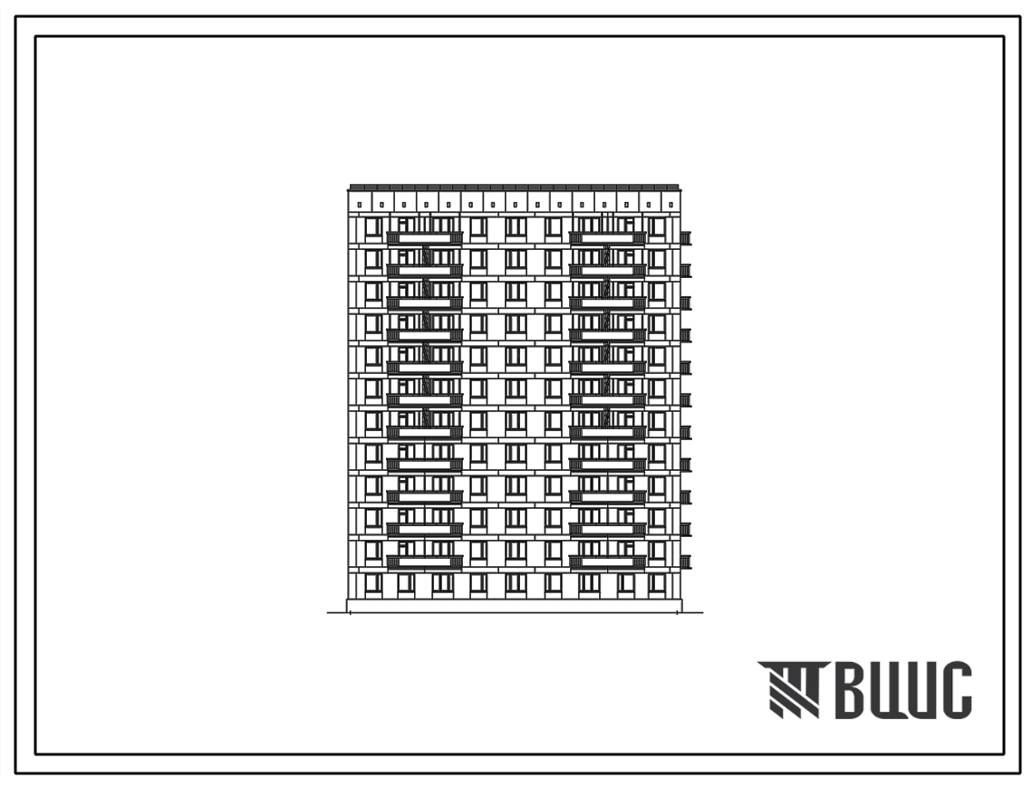 Типовой проект II-18-01/12 12-ти этажный односекционный 96-квартирный жилой дом со стенами из керамзитобетонных блоков.