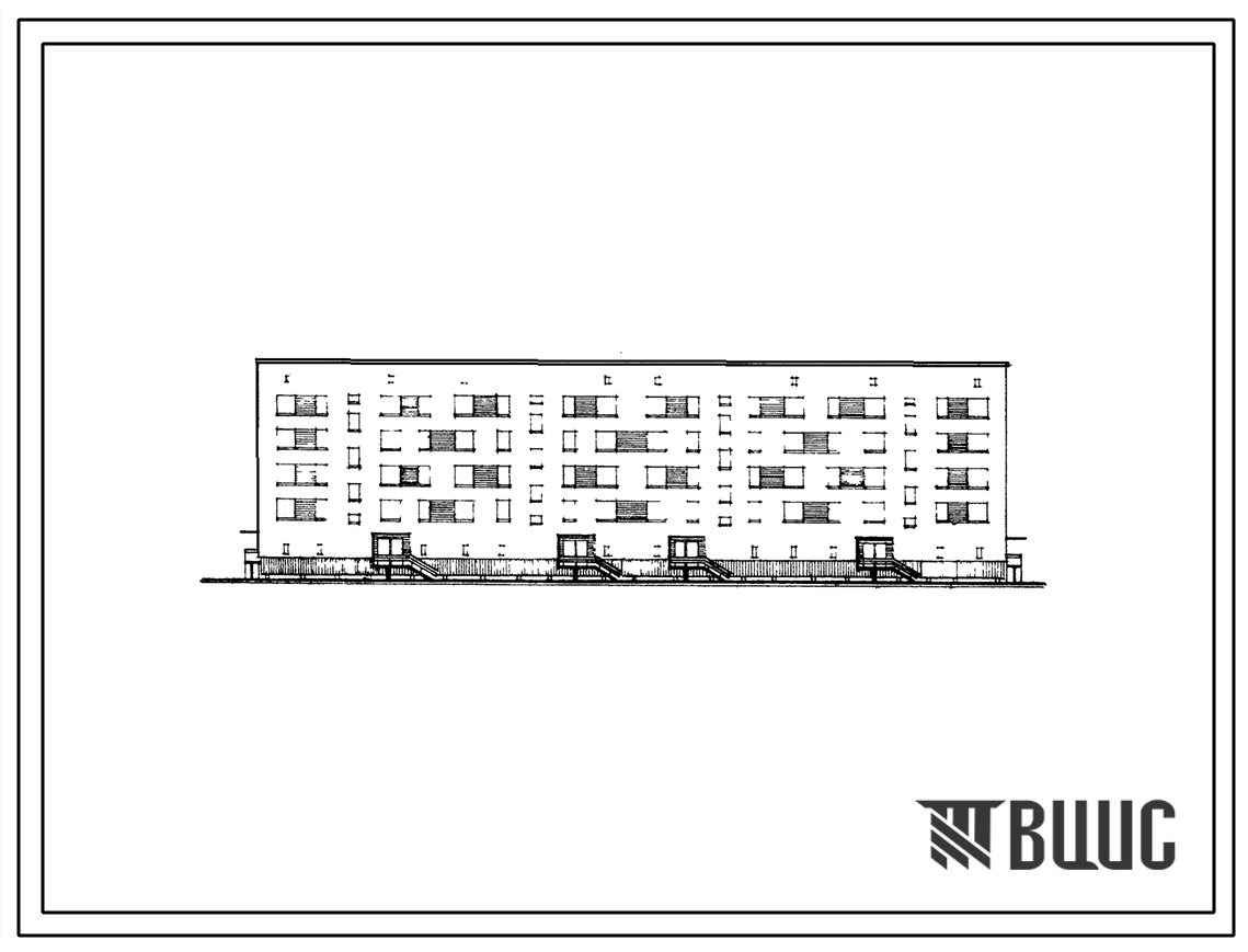 Типовой проект 114-74-2м 4-этажный 4-секционный кирпичный жилой дом на 48 квартир.