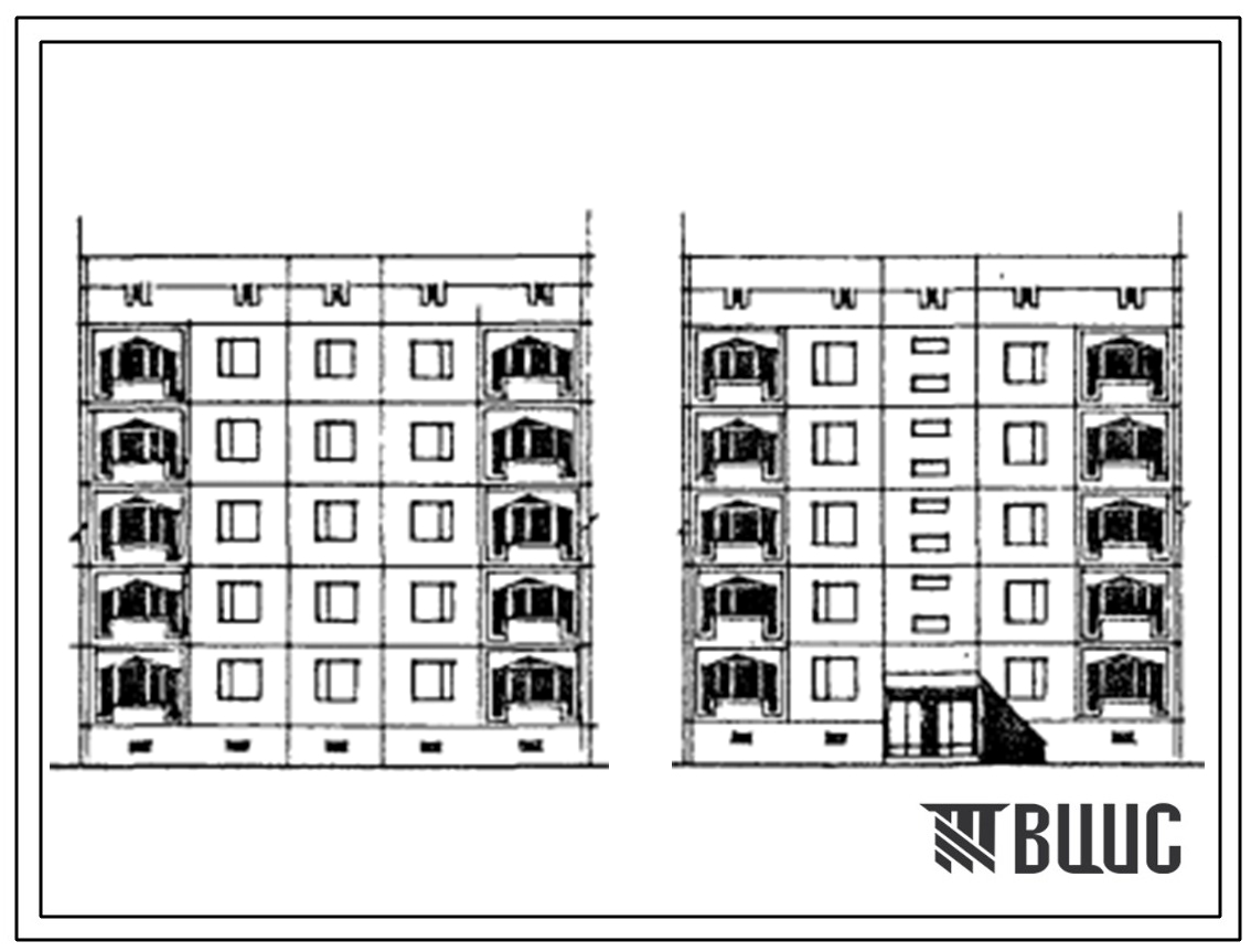 Типовой проект 150-019с.13.87 Блок-секция 5-этажная 10-квартирная рядовая 4.3. Для строительства в Азербайджанской ССР.