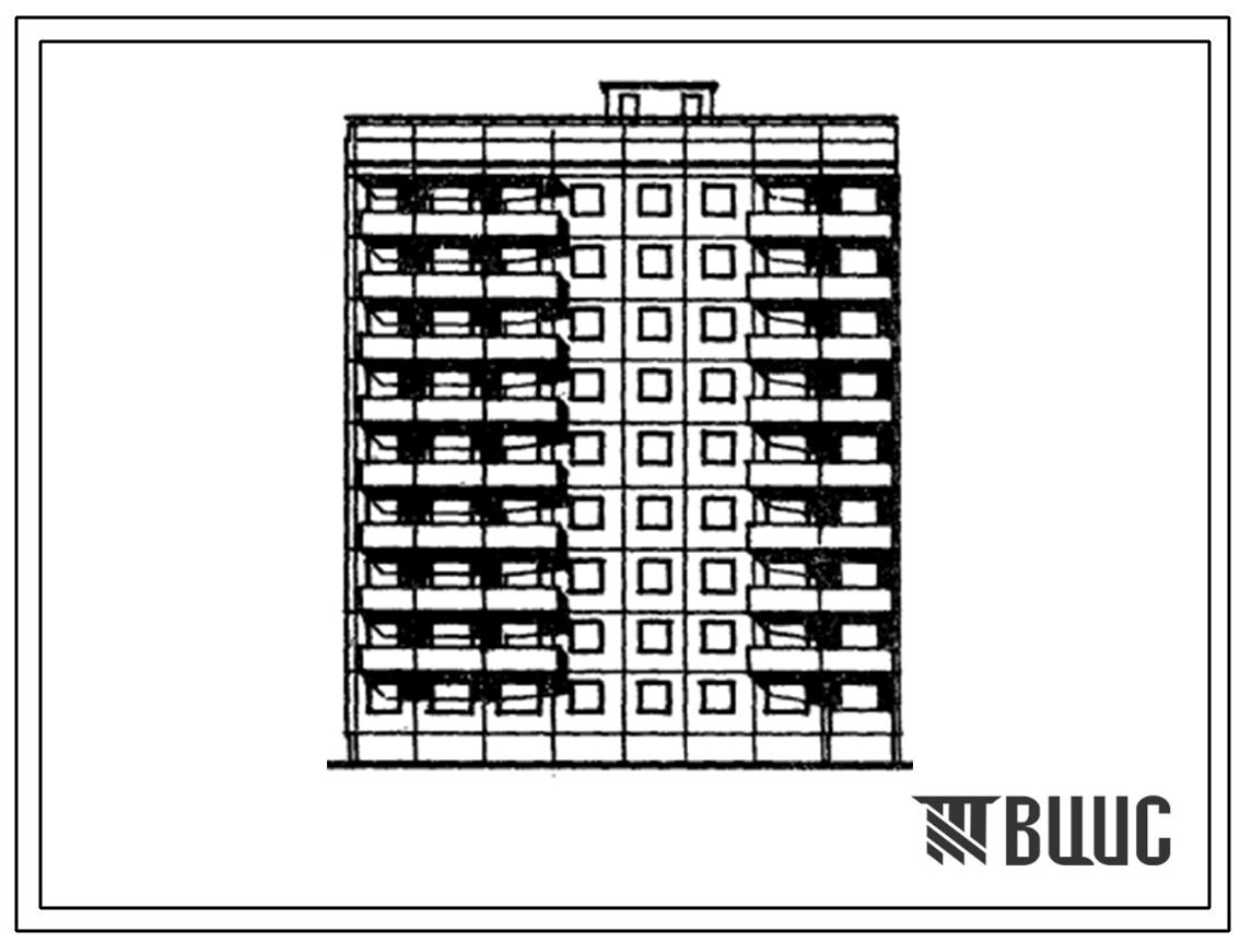 Типовой проект 94-020/1 Блок-секция 9-этажная 36-квартирная торцовая, левая. 1Б-2Б-3А-5Б