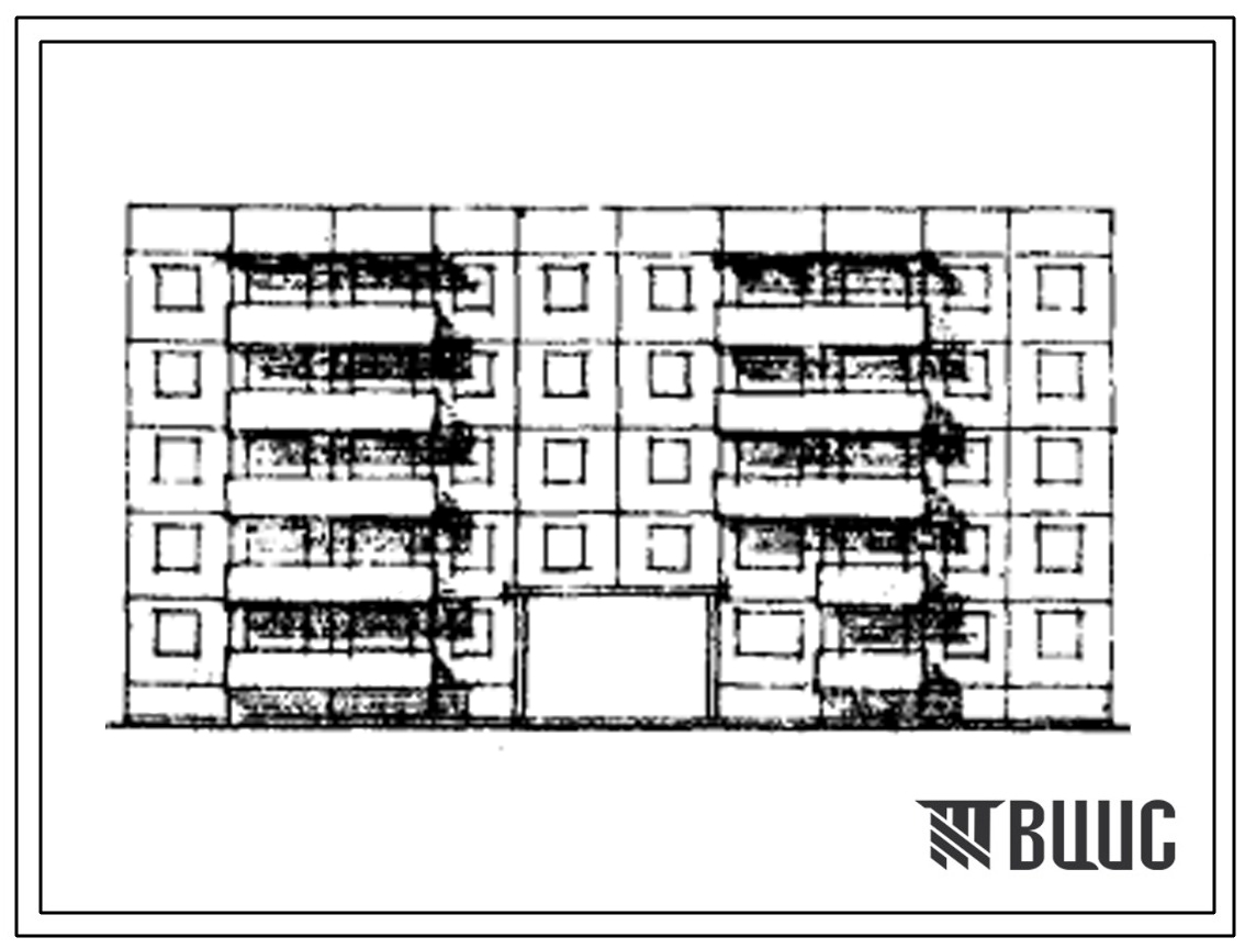 Типовой проект 121-063/1 Пятиэтажная блок-секция рядовая с проездом на 26 квартир (двухкомнатных 2Б-24, трёхкомнатных 4Б-2). Для строительства в 1В климатическом подрайоне, 2 и 3 климатических районах.