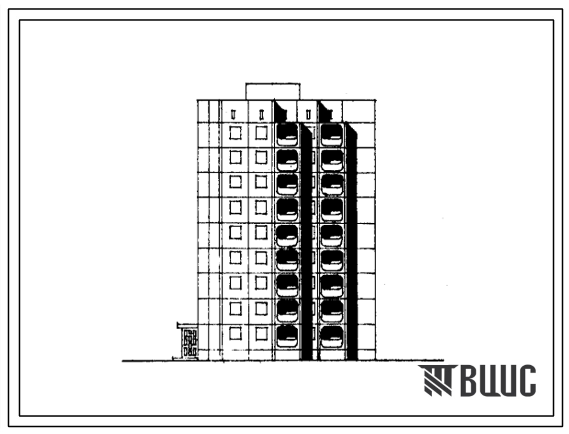 Типовой проект 111-138-11с Крупнопанельный девятиэтажный жилой дом на 35 квартир (двухкомнатных 2Б — 17, трехкомнатных 3Б — 18). Для строительства в IВ и IIА климатических подрайонах, сейсмичностью 9 баллов.