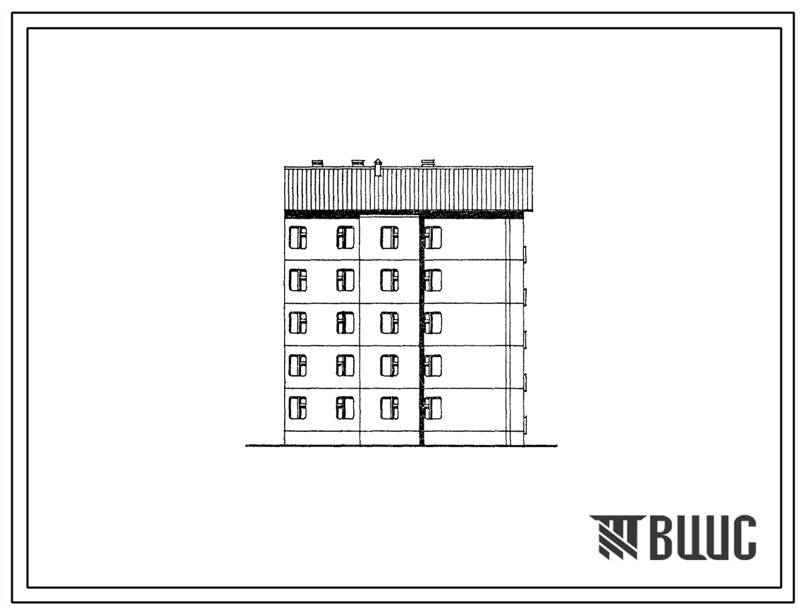 Типовой проект 135-0290с.13.86 5-этажная торцевая правая блок-секция на 10-квартир 3Б-5Б (для Тувинской АССР)