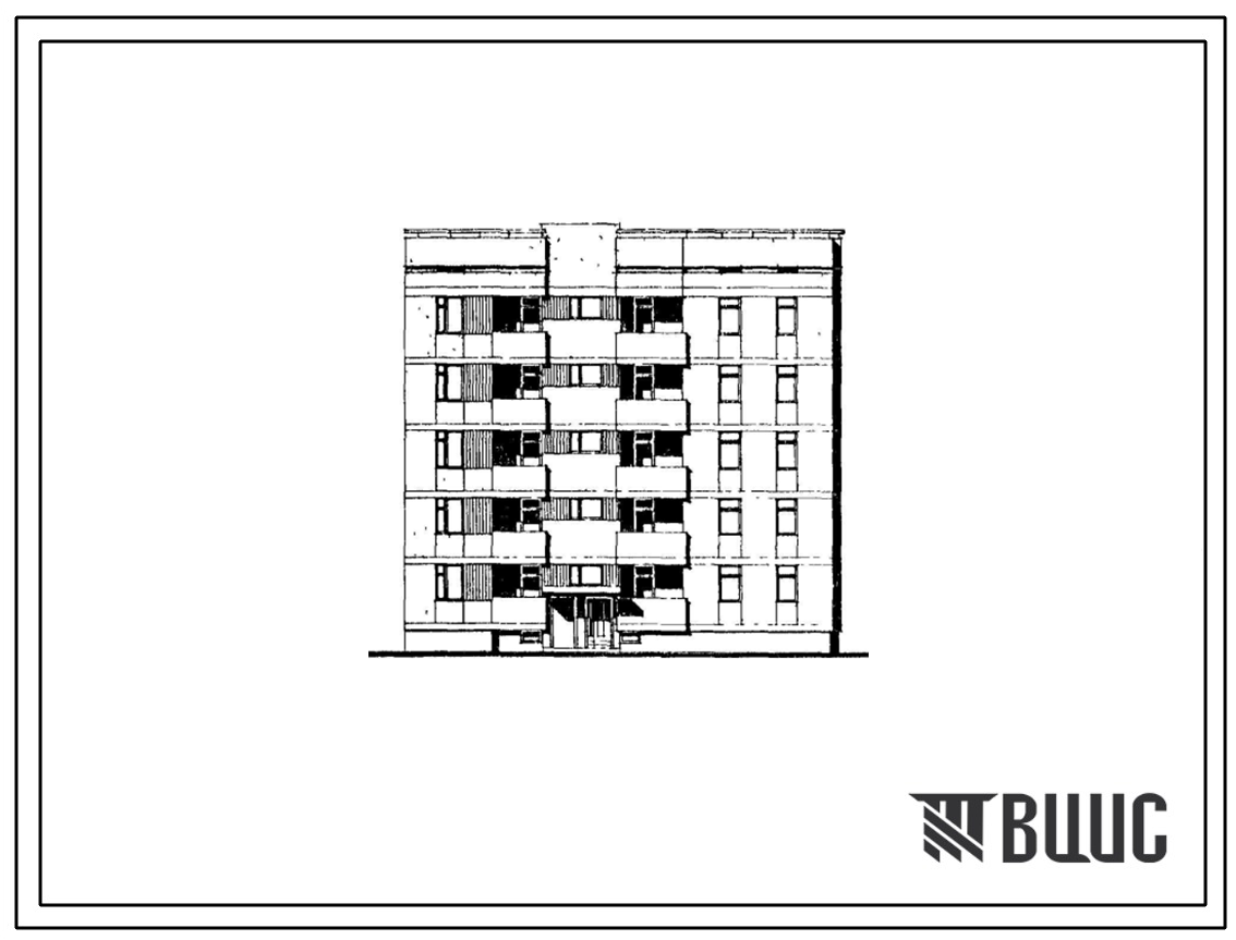 Типовой проект 126-060.84 Пятиэтажная блок-секция угловая с торцевыми окончаниями на 15 квартир. Для строительства в городах и поселках городского типа