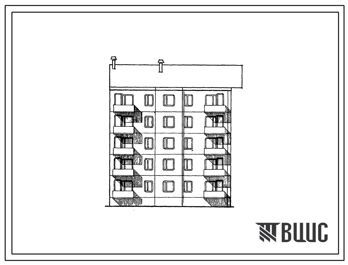 Типовой проект 135-0148с/1 Пятиэтажная блок-секция торцевая левая на 10 квартир (трехкомнатных 3Б-5, пятикомнатных 5Б-5). Для строительства в районах сейсмичностью 7, 8 и 9 баллов в 1В климатическом подрайоне и условий строительства на трассе БАМ