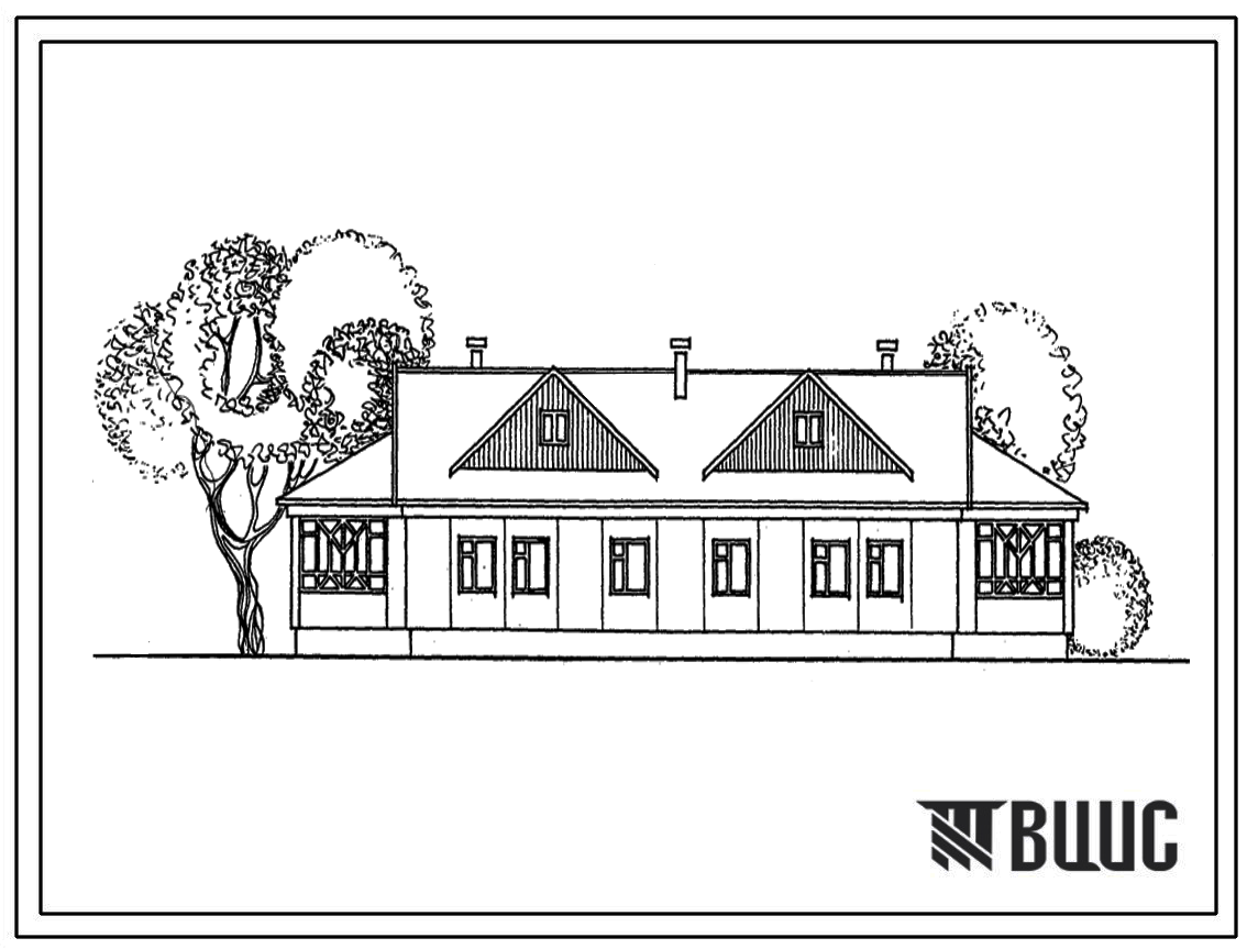 Фасады Типовой проект 181-000-495.13.86 Дом на 2 трехкомнатные квартиры типа 3Б. Ориентация широтная. Общая площадь 149 м2 .Для Республики Калмыкия.