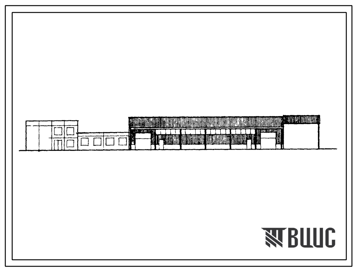 Фасады Типовой проект 506-170.12.89 Главный корпус склада грузового вместимостью 300 т (150 т в сутки)