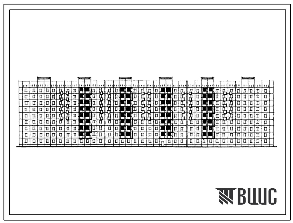 Типовой проект 111-148-29сп 9-этажный 6-секционный жилой дом на 126 квартир (с шагом поперечных стен 3,0 и 3,6 м)