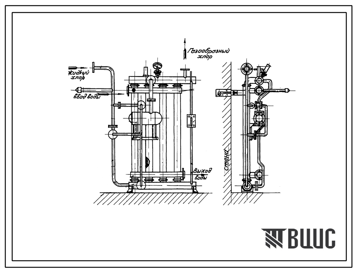 Серия М17  Испаритель хлора трубчатый производительностью 50 кг/час ИХТ-50