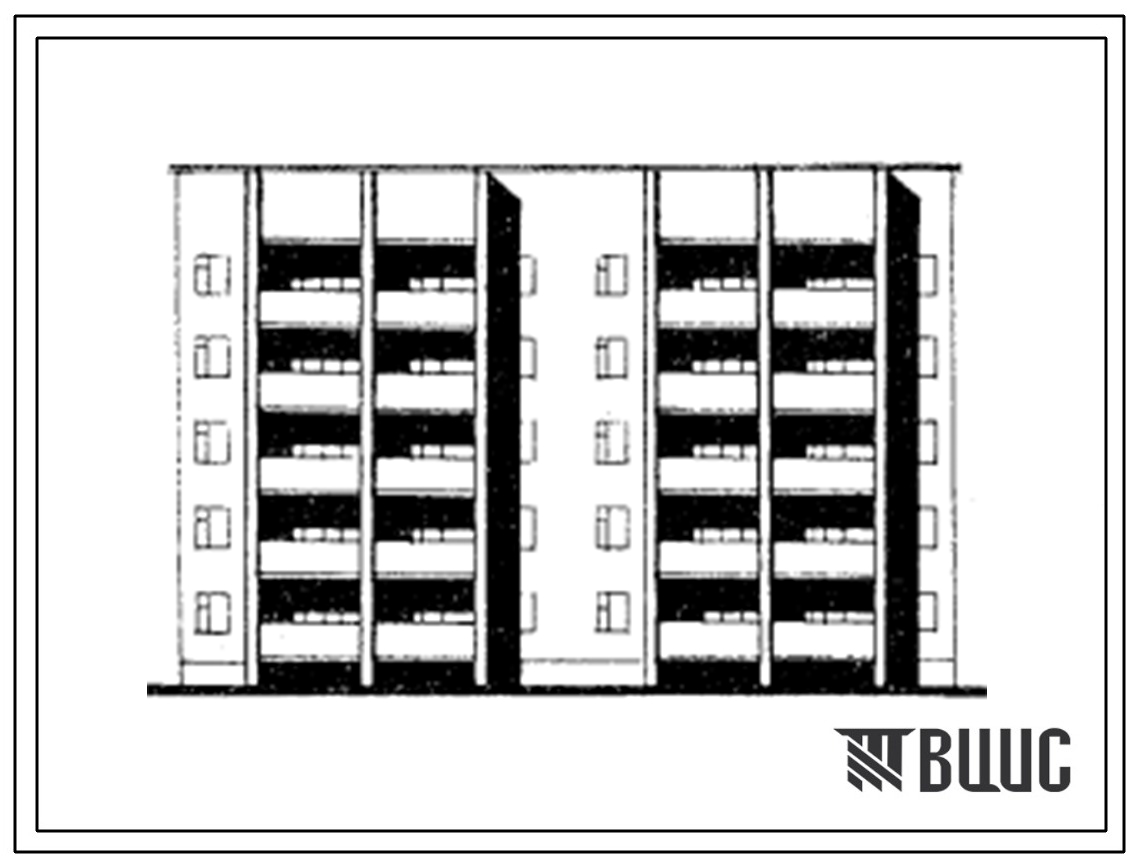 Типовой проект 86-040.13.86 Блок-секция 5-этажная 20-квартирная рядовая 3А-3А-3А-3А (для строительства в Коми АССР)
