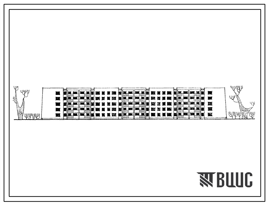 Типовой проект 1-434С-36 Пятиэтажный шестисекционный жилой дом на 70 квартир (двухкомнатных  10, трехкомнатных  40, четырехкомнатных  20).
