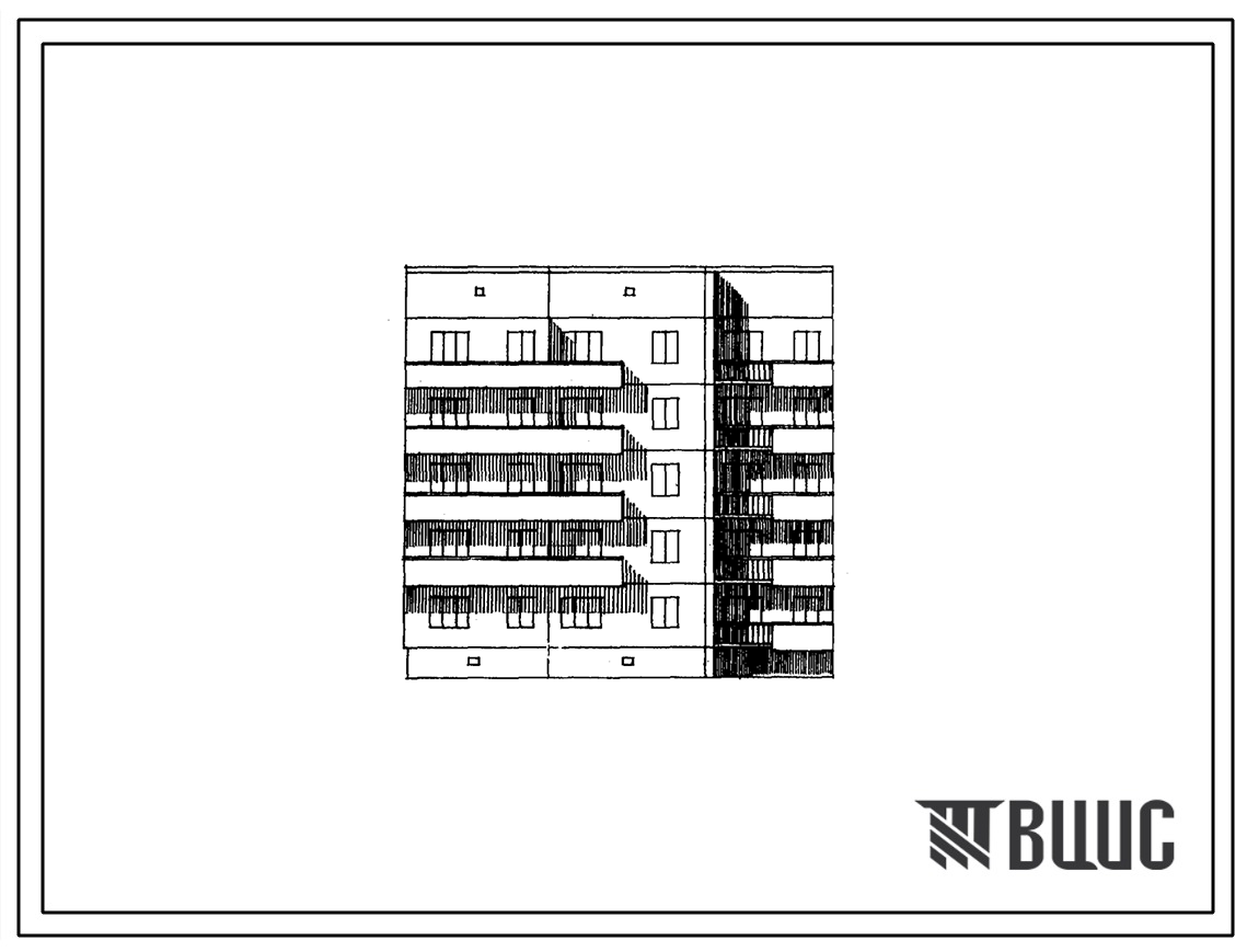 Типовой проект 108-032/1 Блок-секция пятиэтажная рядовая на 15 квартир (однокомнатных 1Б-5, двухкомнатных 2Б-1, трехкомнатных 3Б-4, четырехкомнатных 4Б-5). Для строительства в 1В, 2Б, 2В, 2Г, 3А климатических подрайонах.