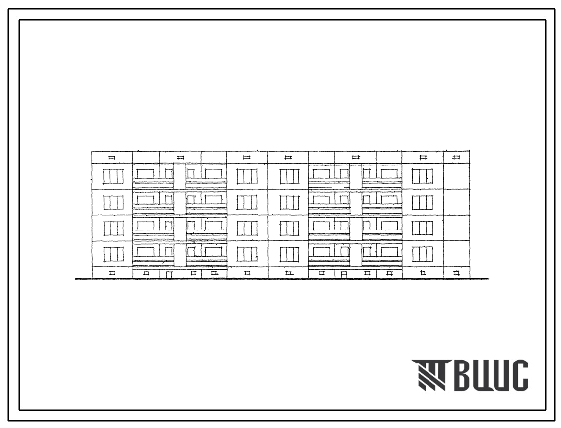 Типовой проект 127-028с Четырехэтажная торцовая блок-секция правая на 16 квартир (двухкомнатных 2Б-4; трехкомнатных 3Б-4; четырехкомнатных 4Б-4; пятикомнатных 5-4) с шагом поперечных стен 3,0 и 4,8 м, для строительства в 4Б климатическом подрайоне Грузинс
