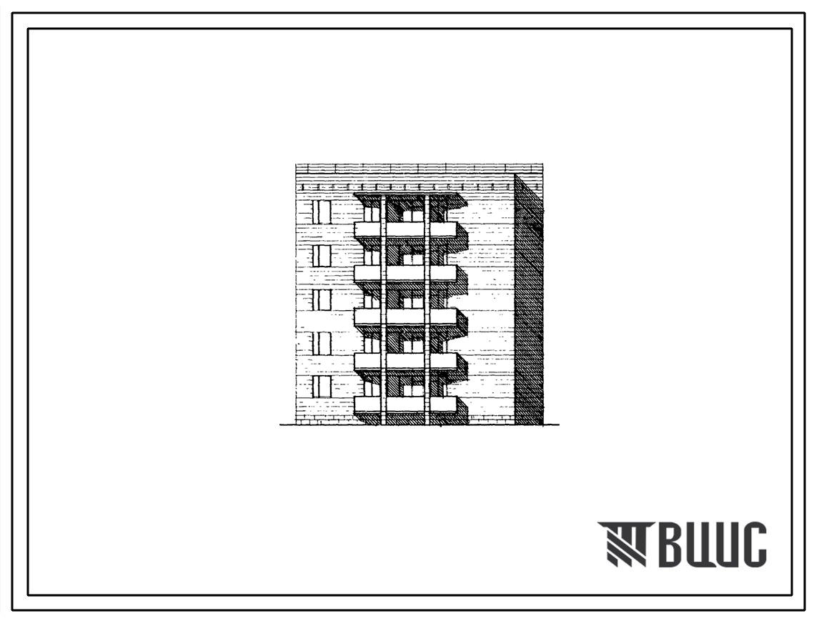 Типовой проект 1А-450-026с/1 Пятиэтажная блок-секция торцевая правая на 10 квартир (трехкомнатных 3А-5, пятикомнатных 5А-5). Для строительства в 4 климатическом районе Армянской ССР сейсмичностью 7 и 8 баллов