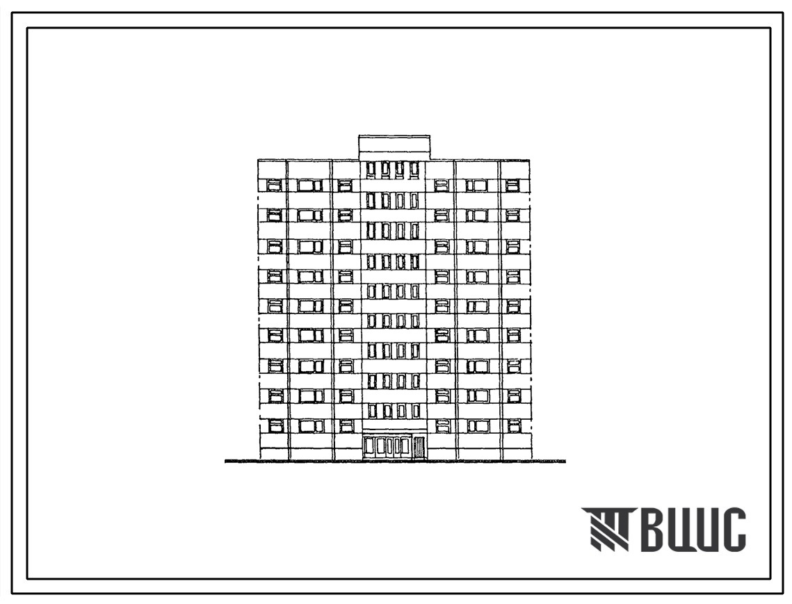 Типовой проект 133-017.13.88 Девятиэтажная блок-секция рядовая на 36 квартир, зеркальное решение. Для Эстонской ССР