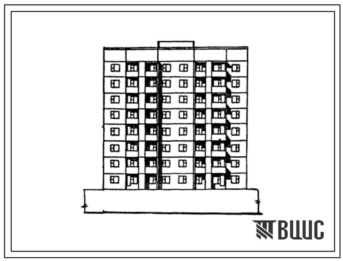 Типовой проект 135-0300с.23.86 9-этажная блок-секция на 34 квартиры рядовая 2Б-2Б-3Б-3Б с унифицированными встроенными частями объектов торговли для Бурятской АССР