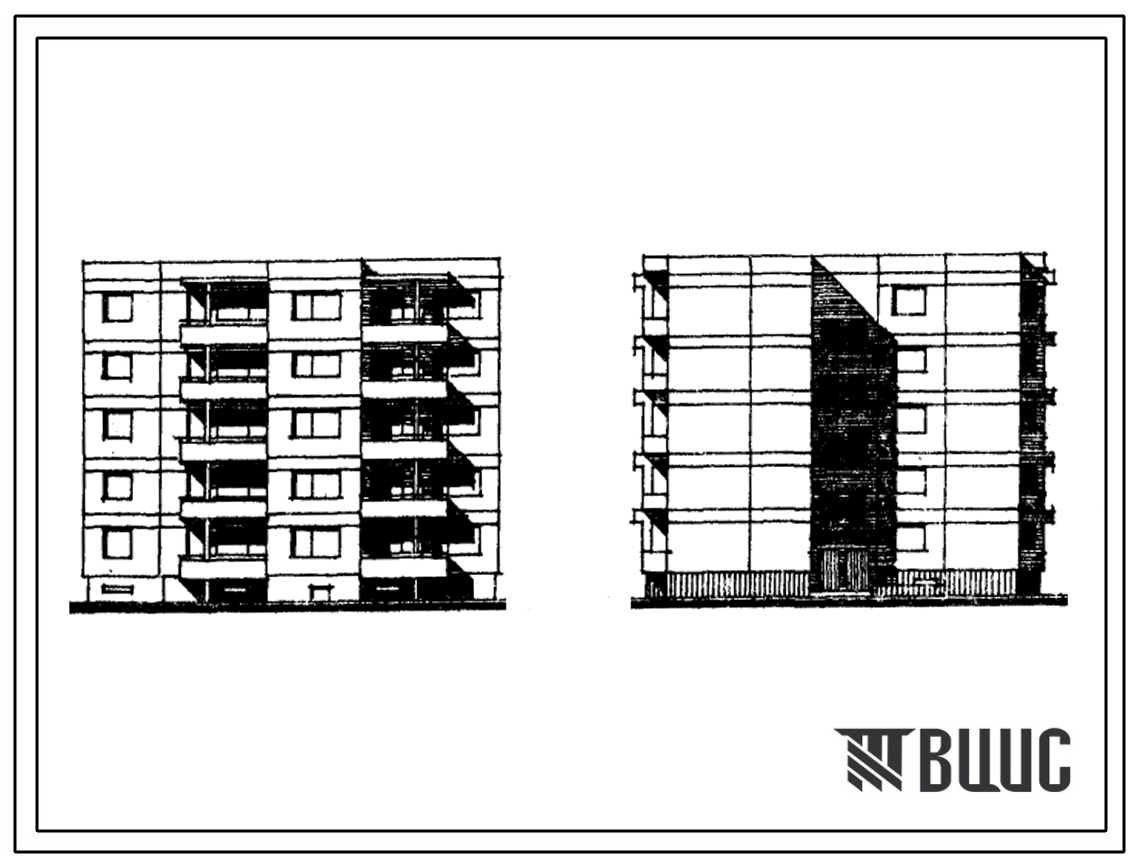 Типовой проект 120В-02/1 Пятиэтажная блок-секция на 20 квартир (однокомнатных 1Б-5, двухкомнатных 2Б-5, трехкомнатных 3А-10). Для строительства на сложном рельефе во 2В климатическом подрайоне Литовской ССР