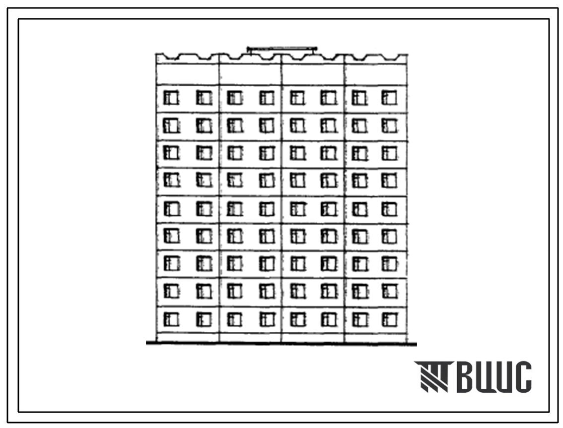 Типовой проект 125-041/1 Девятиэтажная блок-секция общежития для рабочих и служащих на 204 места с ячейками на 12 человек.