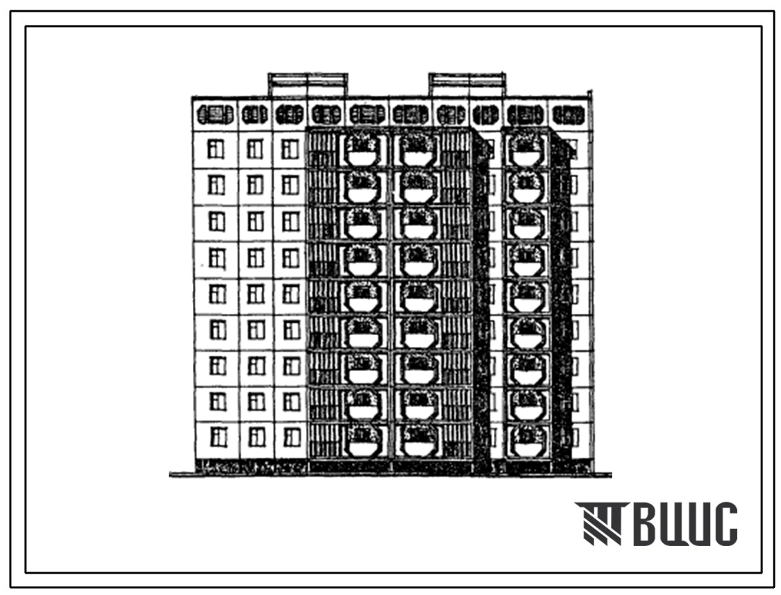 Типовой проект 105-0129.1сп.13.87 Блок-секция 9-этажная 45-квартирная торцевая правая 1.1.3-3.3 для г.Чимкента. (Вариант проекта для строительства в г.Джамбуле на обычных грунтах 105-0129.2с.13.87).