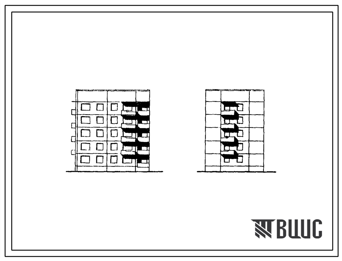 Типовой проект 135-0143/1 Пятиэтажная блок-секция торцевая левая на 15 квартир (однокомнатных 1А-1, 1Б-5, двухкомнатных 2Б-4, трехкомнатных 3Б-5). Для строительства в 1В климатическом подрайоне, 2 и 3 климатическом районах