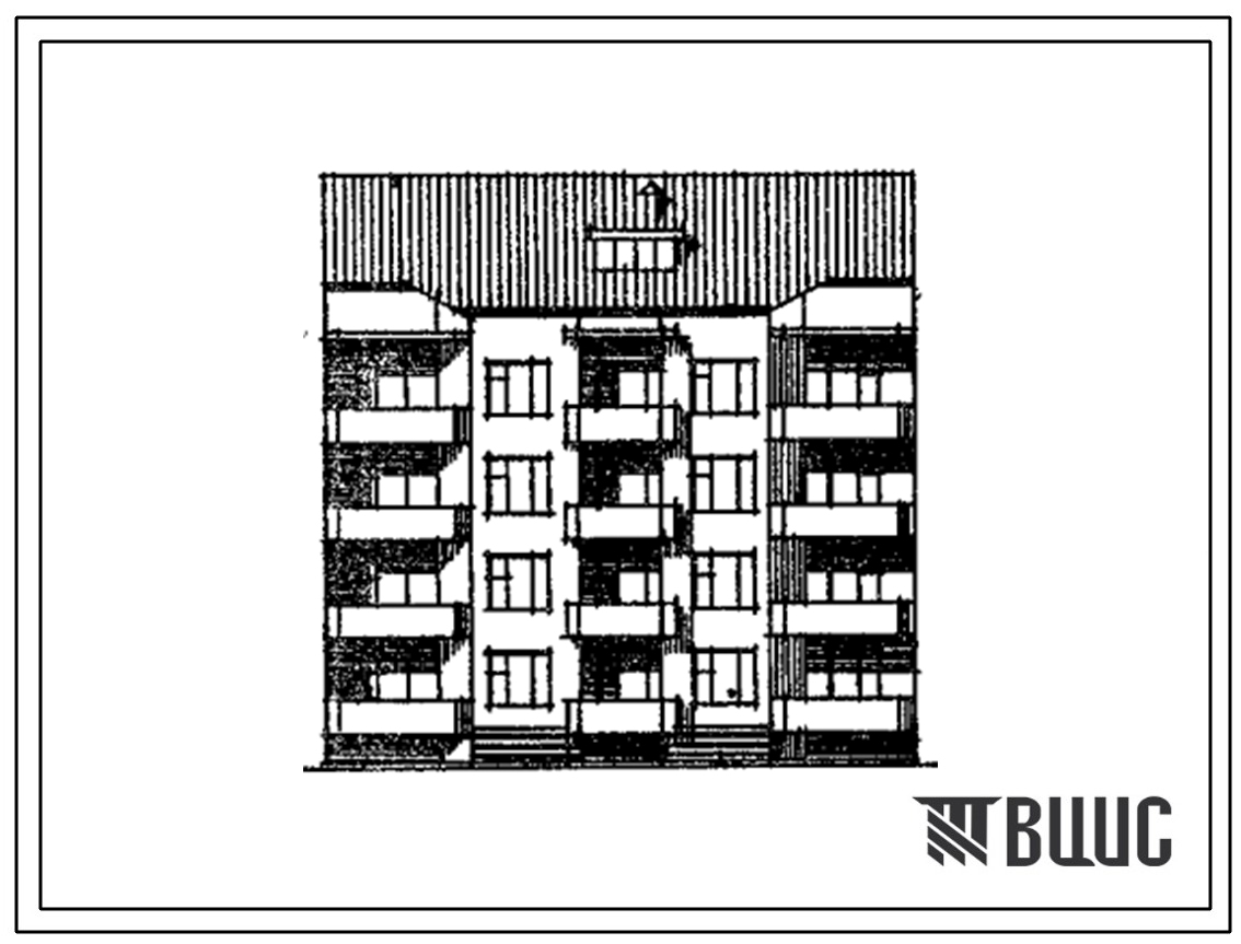 Типовой проект 192-059.91 Блок-секция 4-этажная 12-квартирная рядовая 1-2-3 из монолитного железобетона