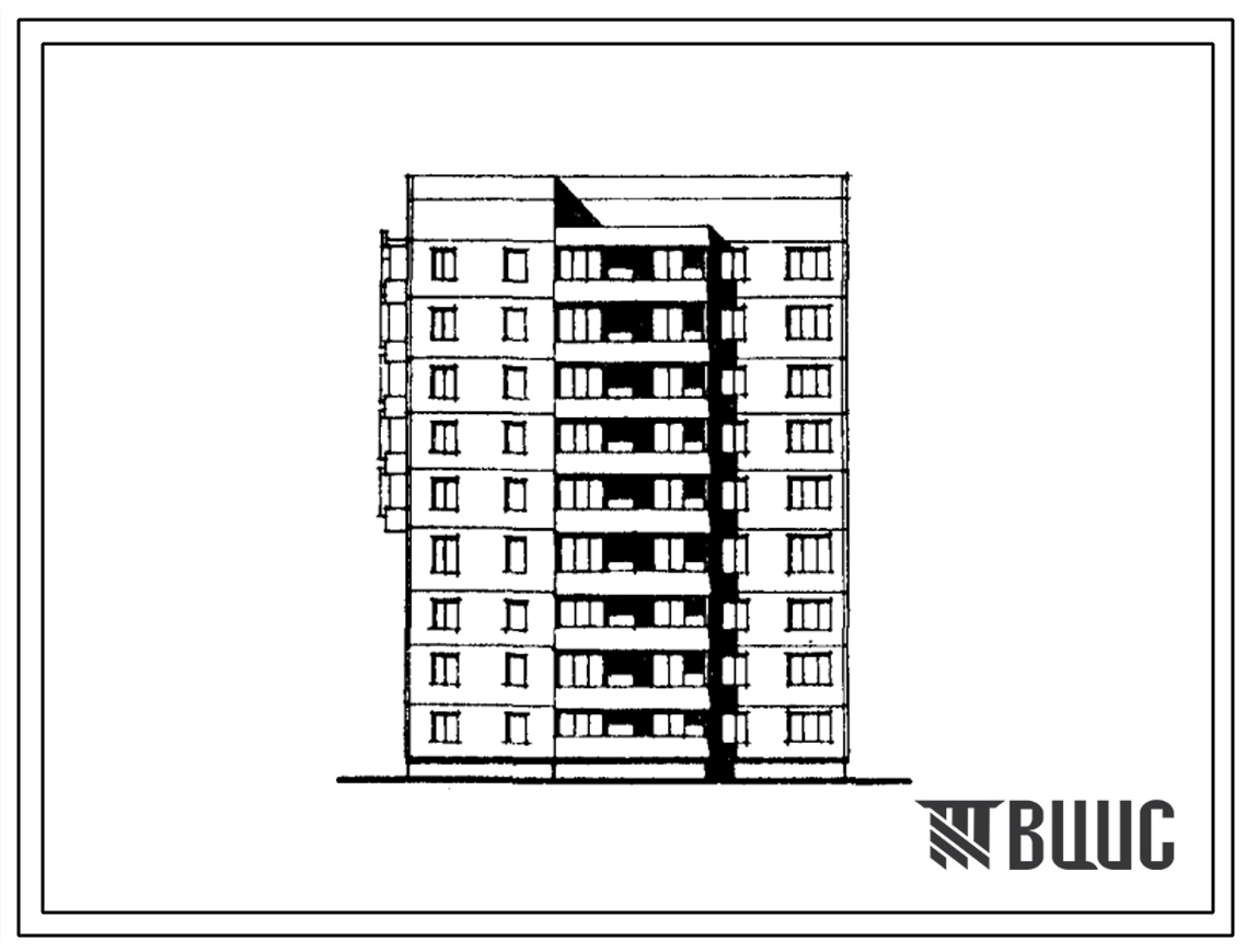 Типовой проект 134-040в.13.86 Девятиэтажный жилой блок  на 36 квартир. Для строительства в г.Ворошиловграде и Донецке