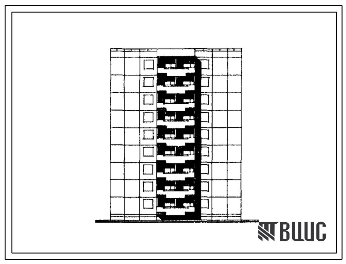 Типовой проект 92-029С/1 Блок-секция девятиэтажная 18-квартирная , поворотная с внешним углом 135? (двухкомнатных 2Б — 1, трехкомнатных 3Б — 17). Для строительства в IВ климатическом подрайоне, II и III климатических районах сейсмичностью 7 баллов.
