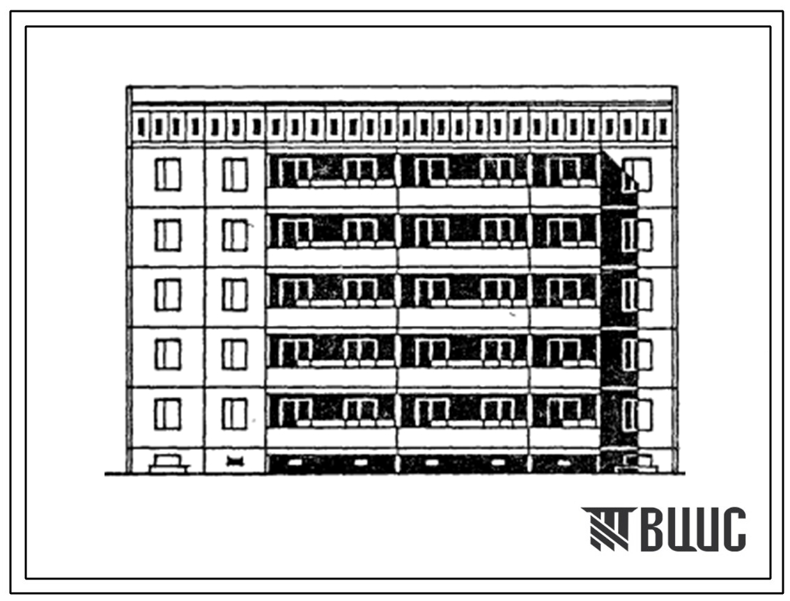 Типовой проект 105-0134с.13.87 Блок-секция 5-этажная 25-квартирная торцевая 3.2-2.1.1. Для строительства в г.Чимкенте и г.Джамбуле.