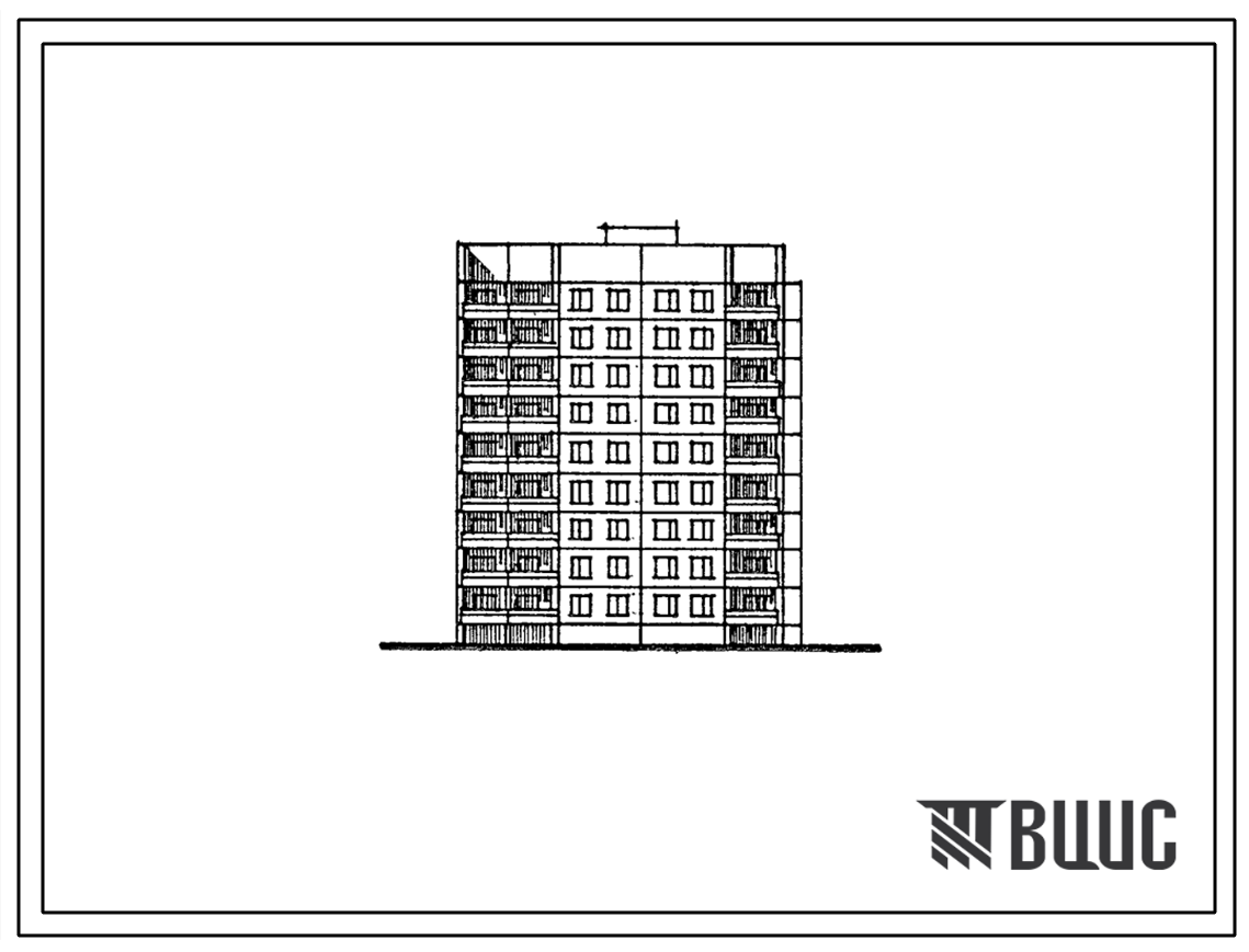 Типовой проект 84-064.13.88 Блок-секция 9-этажная, 36 квартирная угловая правая для строительства в РСФСР