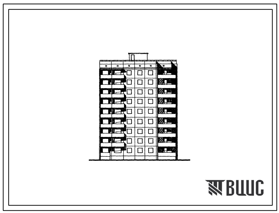 Типовой проект 94-046/1.2 Блок-секция угловая правая 9-этажная 36-квартирная 2Б-3А-3Б-3Б